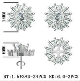 Sterling Silver Semi Mount Earrings Setting Round RD 6x6mm - Syzjewelry